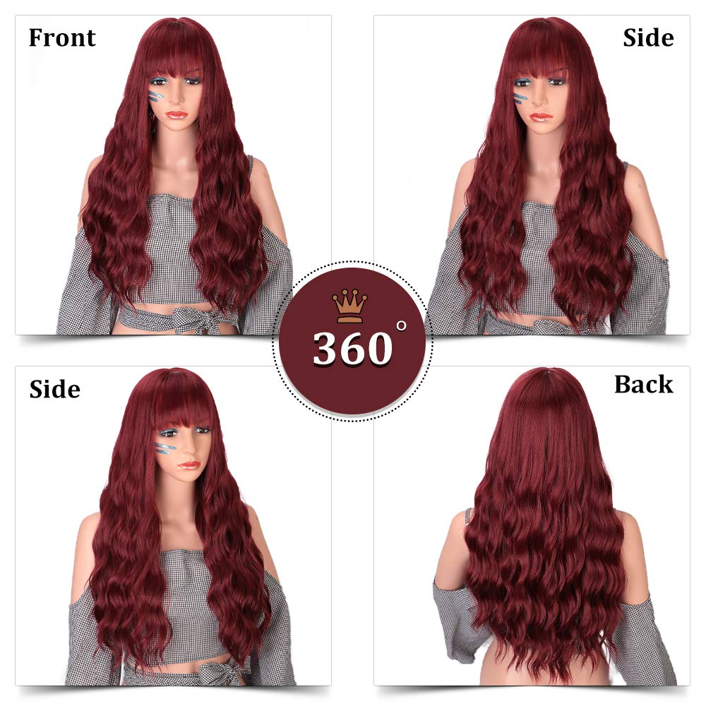 Water Wave Synthetic Wig with Bang