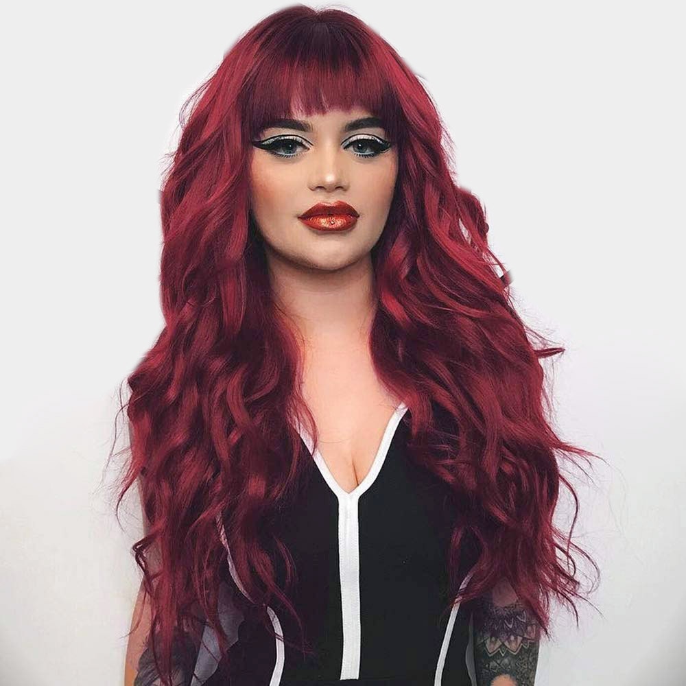 Water Wave Synthetic Wig with Bang