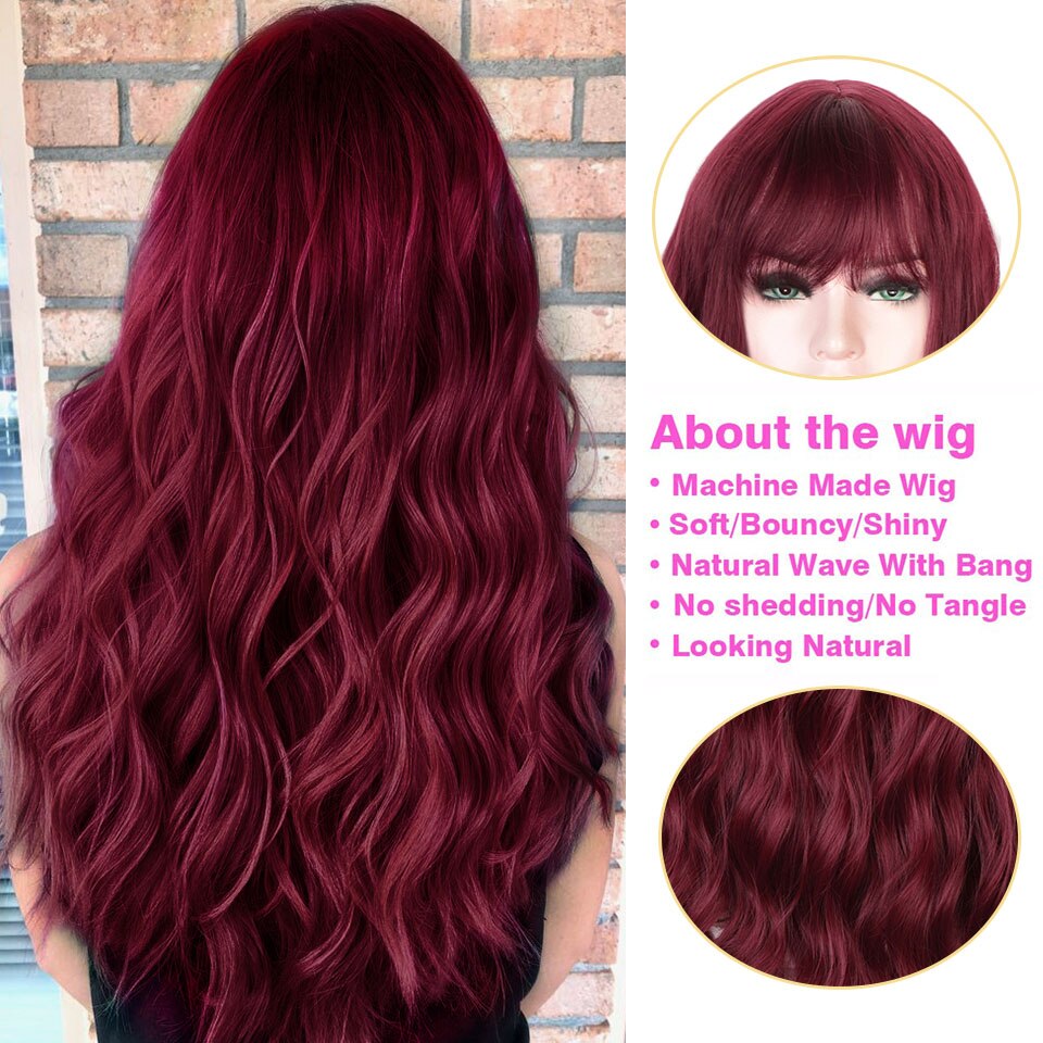 Water Wave Synthetic Wig with Bang