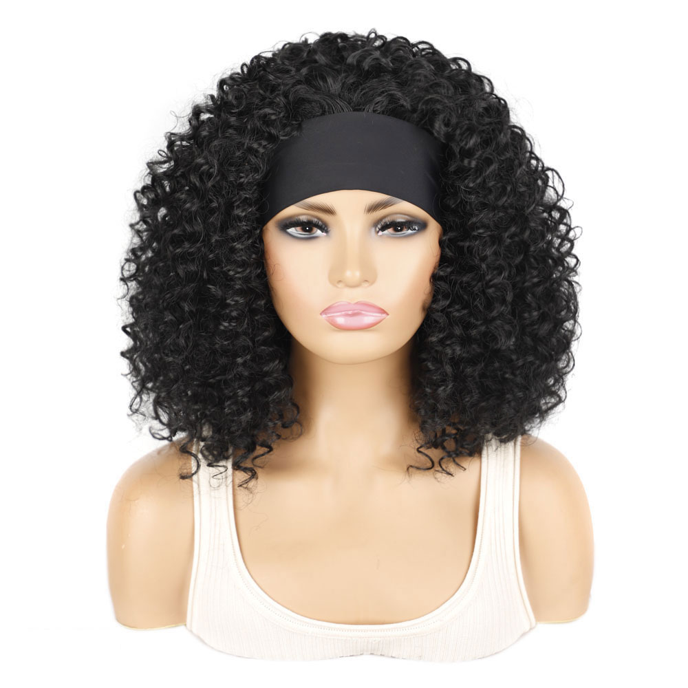 Synthetic Hair Short Bob Curly Headband Wig for Women