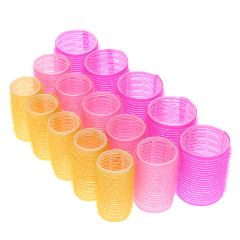 Cute Convenient Self-Adhesive Plastic Hair Curlers Set