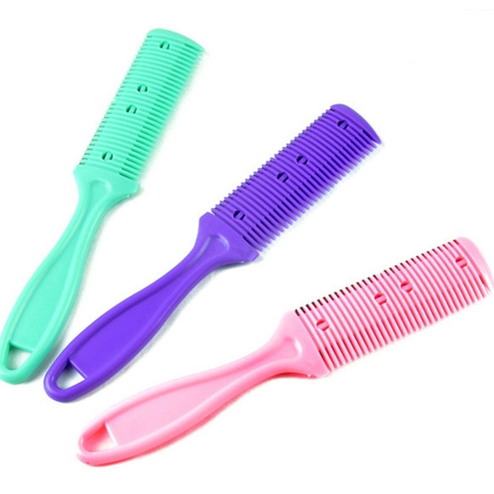 Hair Cutting Comb with Razor Blades