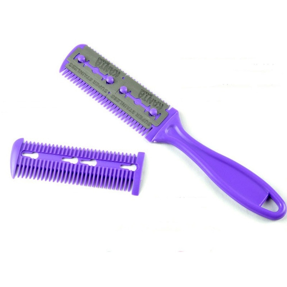 Hair Cutting Comb with Razor Blades