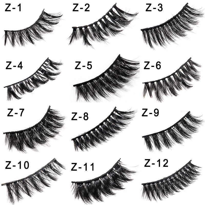 15-25 mm 3D Cross Eyelashes 5 Pairs Set