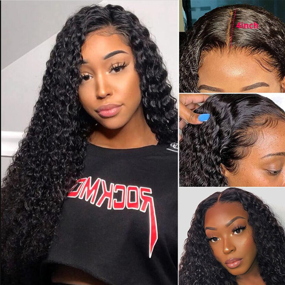 Deep Curly Human Hair Lace Front Wig