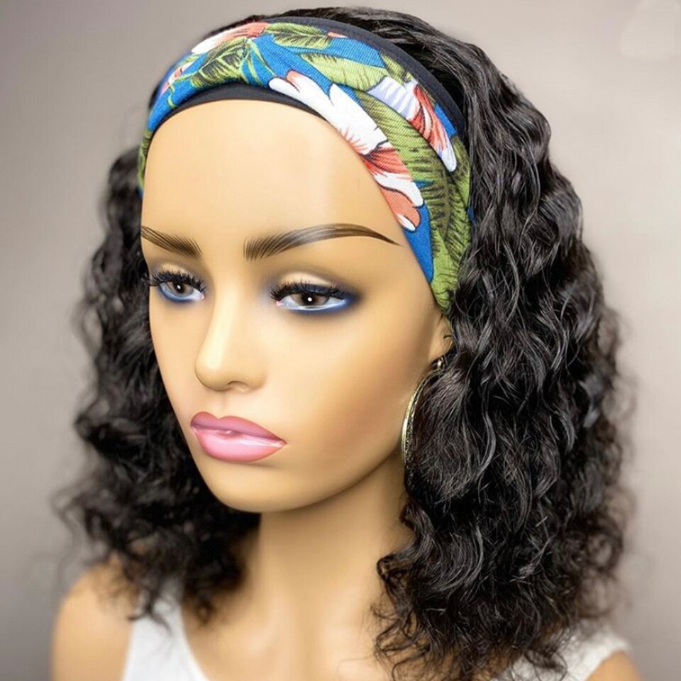 Brazilian Water Wave Human Hair Wig with Bang