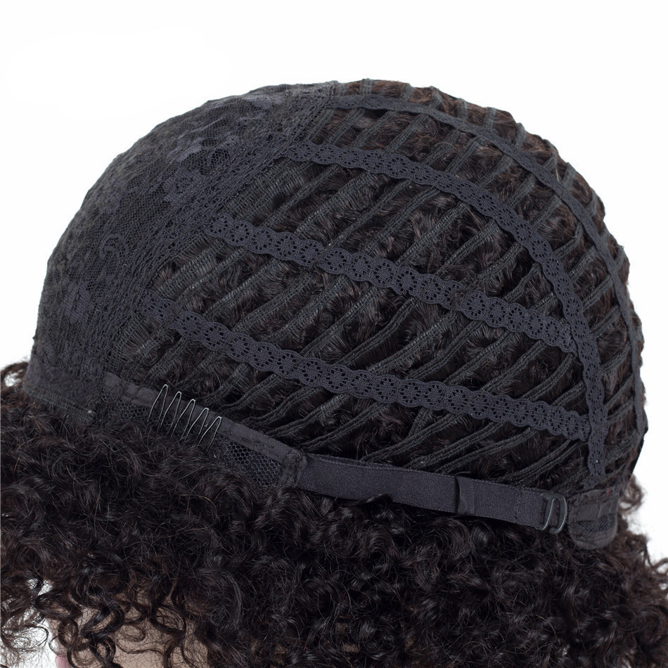 Ombre Short Kinky Curly Non-Lace Human Hair Wig