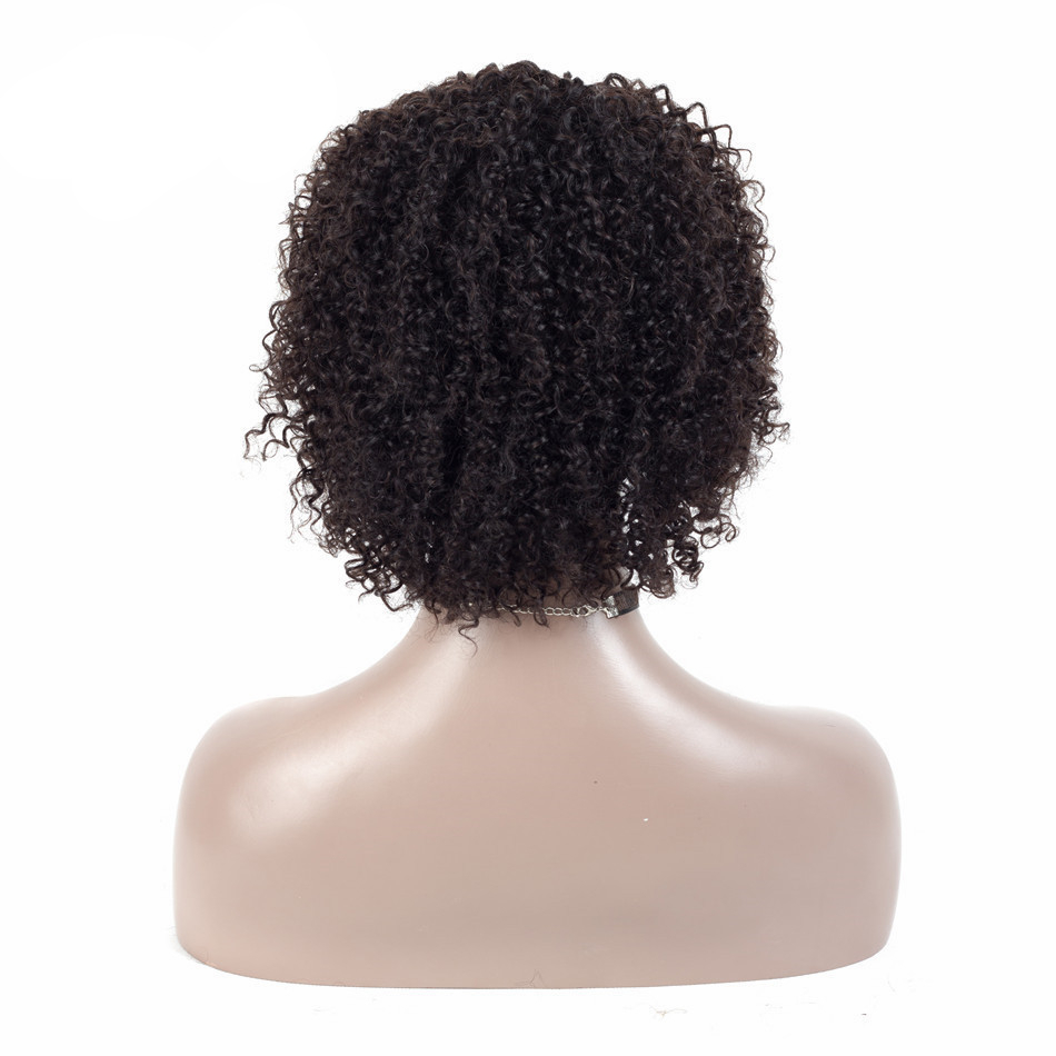 Ombre Short Kinky Curly Non-Lace Human Hair Wig