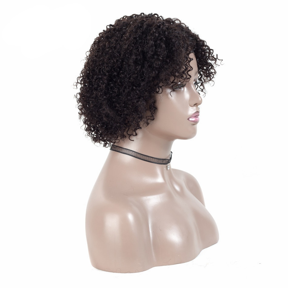 Ombre Short Kinky Curly Non-Lace Human Hair Wig