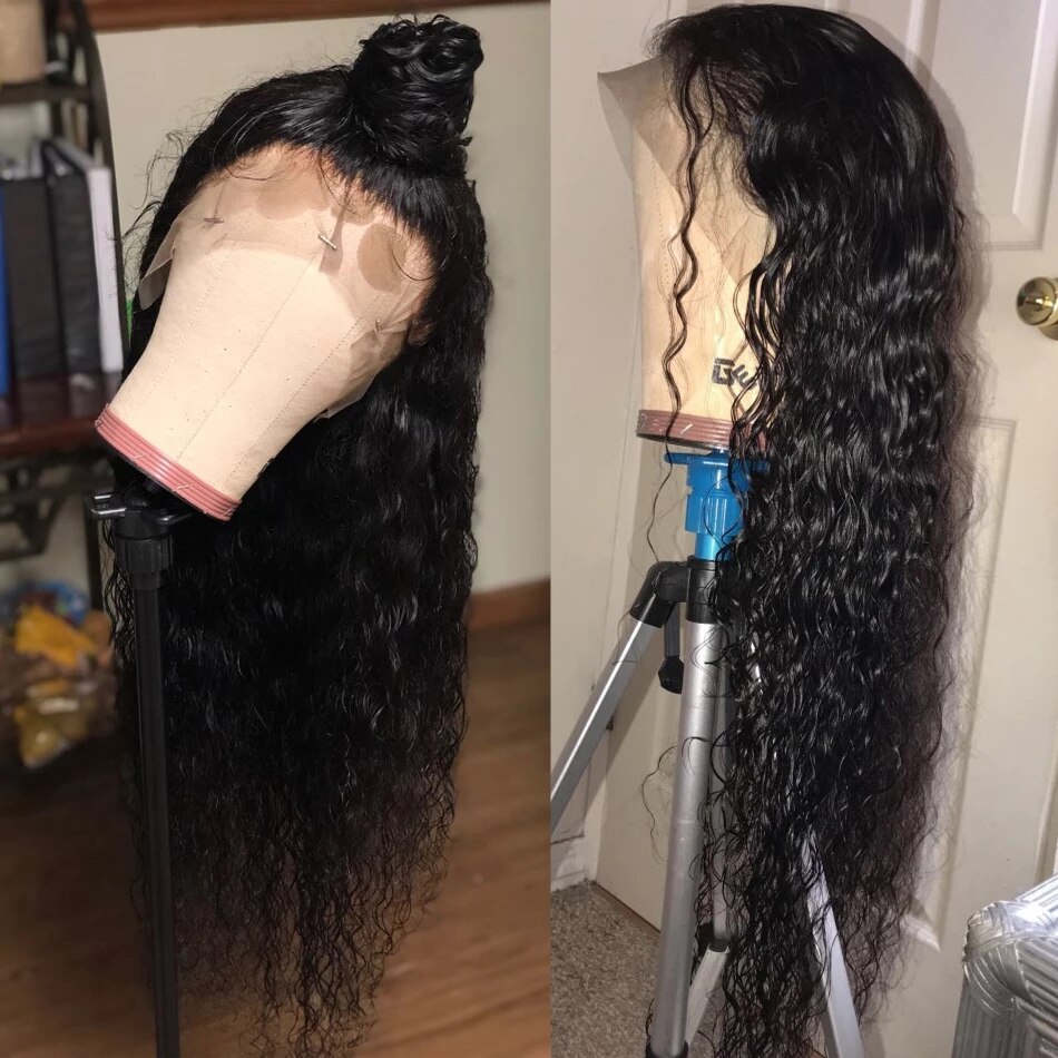 Water Wave Human Hair Front Lace Wig