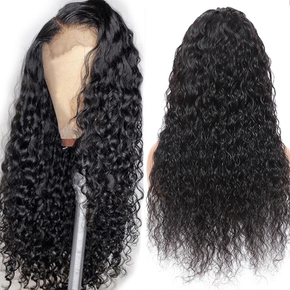 Water Wave Human Hair Front Lace Wig