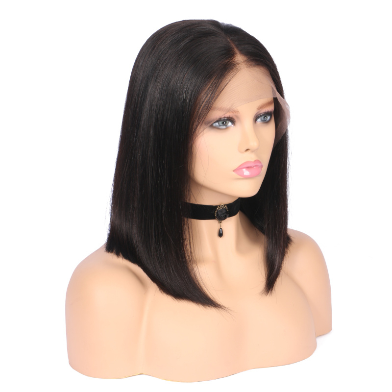 Burgundy Short Bob Straight Remy Human Hair Wig