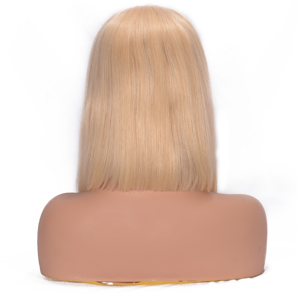 Lace Front Human Hair Blonde Short Bob Wig