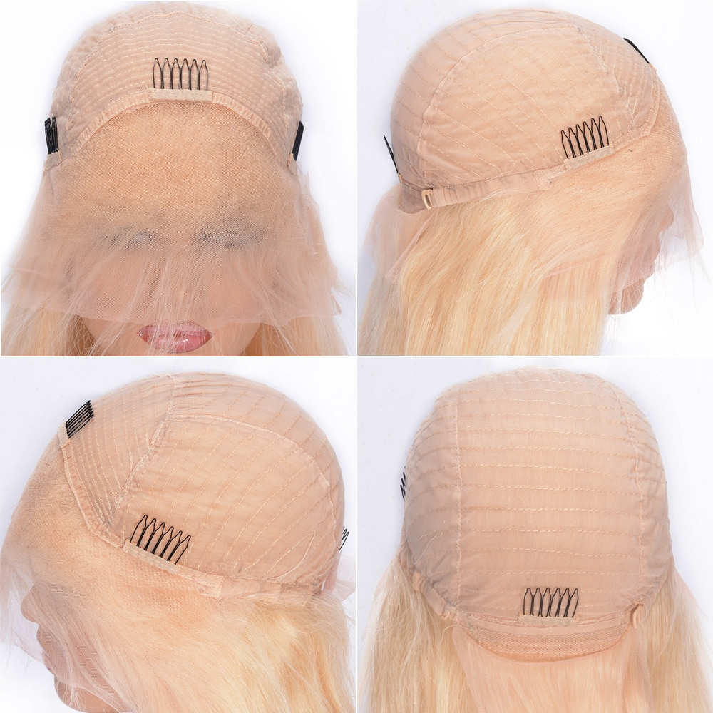 Lace Front Human Hair Blonde Short Bob Wig