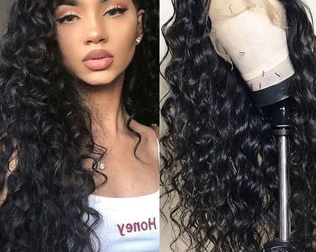 Full Lace Curly Human Hair Glueless Wig