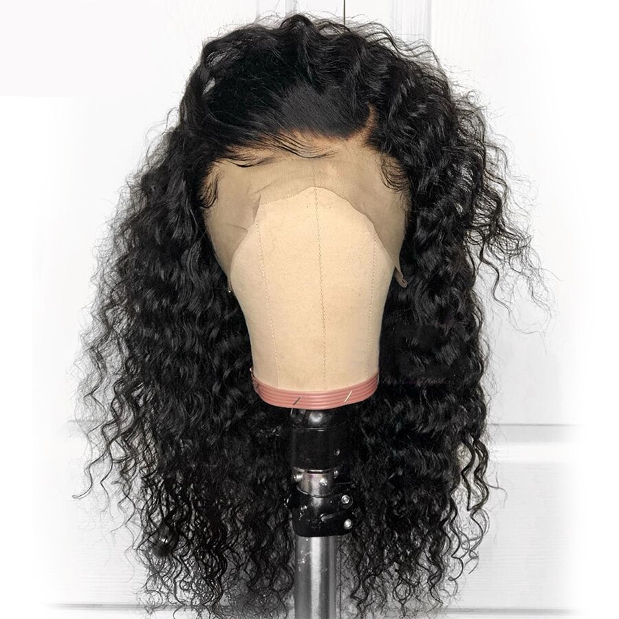 Pre Plucked Curly Brazilian Hair Full Lace Wig