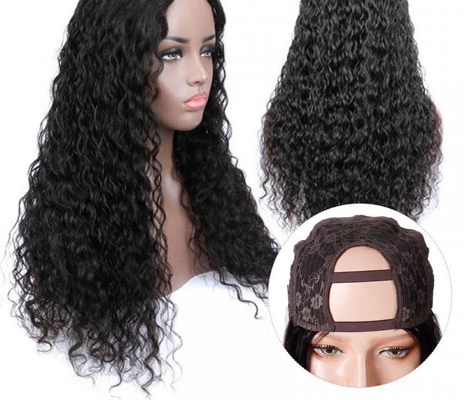 Water Wave Human Hair U Part Wig