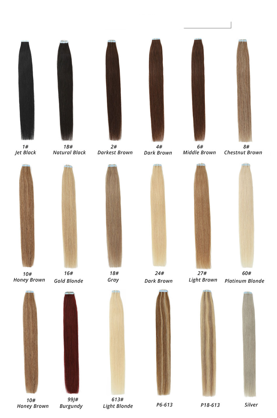 Human Hair Extensions 40 pcs Set