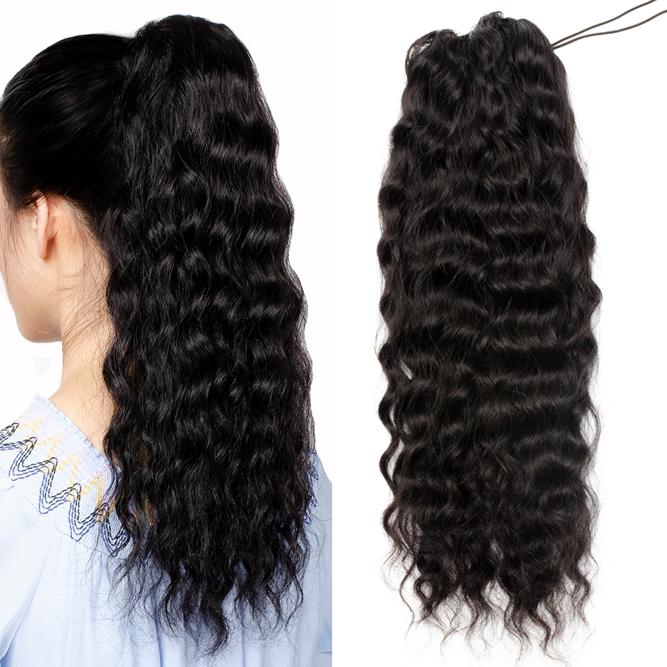 Natural Human Hair Drawstring Ponytail