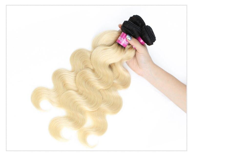 1B/613 Ombre Blonde Peruvian Hair Bundles 3 Pcs Set