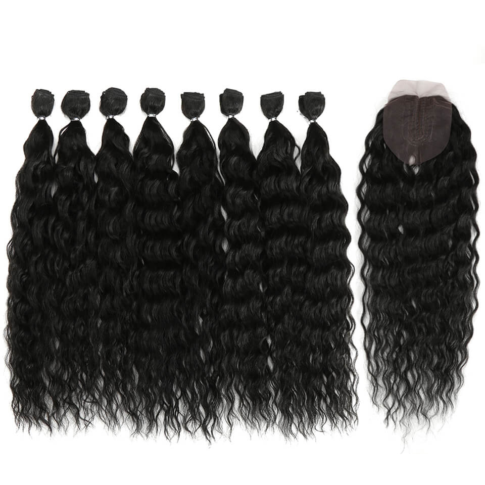 Ombre Wavy Synthetic Hair Extensions 9 pcs Set