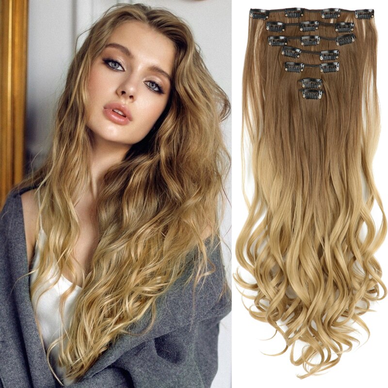 Synthetic Straight Wavy Hair Extension