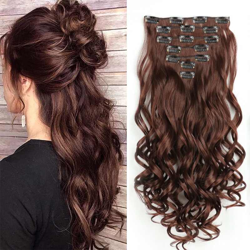 Synthetic Straight Wavy Hair Extension