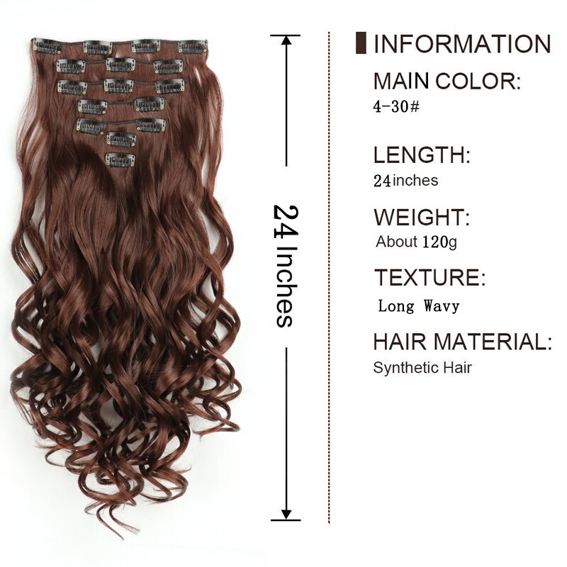 Synthetic Straight Wavy Hair Extension