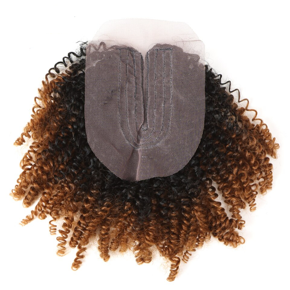 Ombre Kinky Curly Synthetic Hair Extensions 7 pcs Set