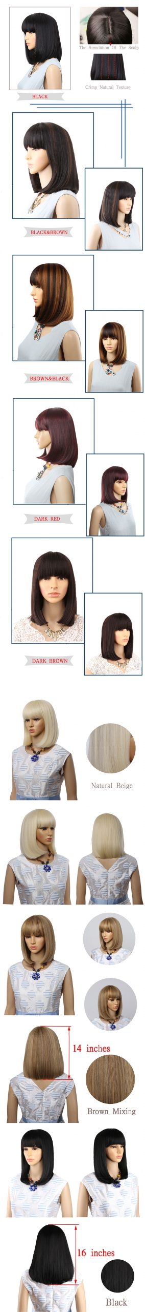 Straight Medium Length Bob Wig